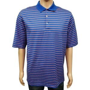 Polo Golf Ralph Lauren Polo Shirt Pima Cotton Men L Blue Red White Striped